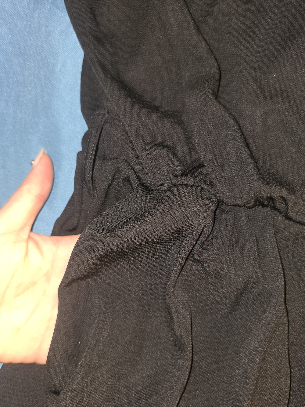 Zara Black Long-Sleeve Wrap Jumpsuit with Removable Waist Sash - Picture 6 of 6